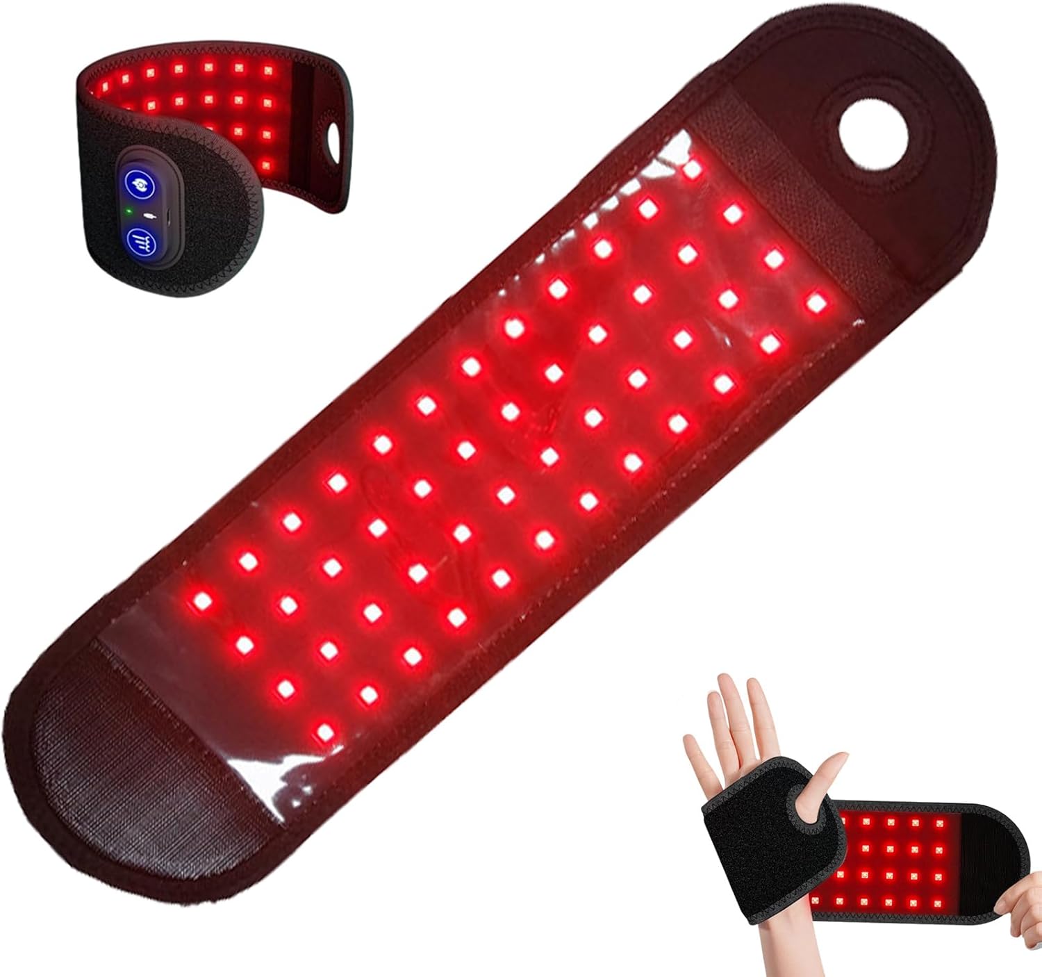 Therawrap for Carpal Tunnel, Red Light Wrap for for Wrist Band, 3 Heat Settings, Heated Wrist Massager Wrap