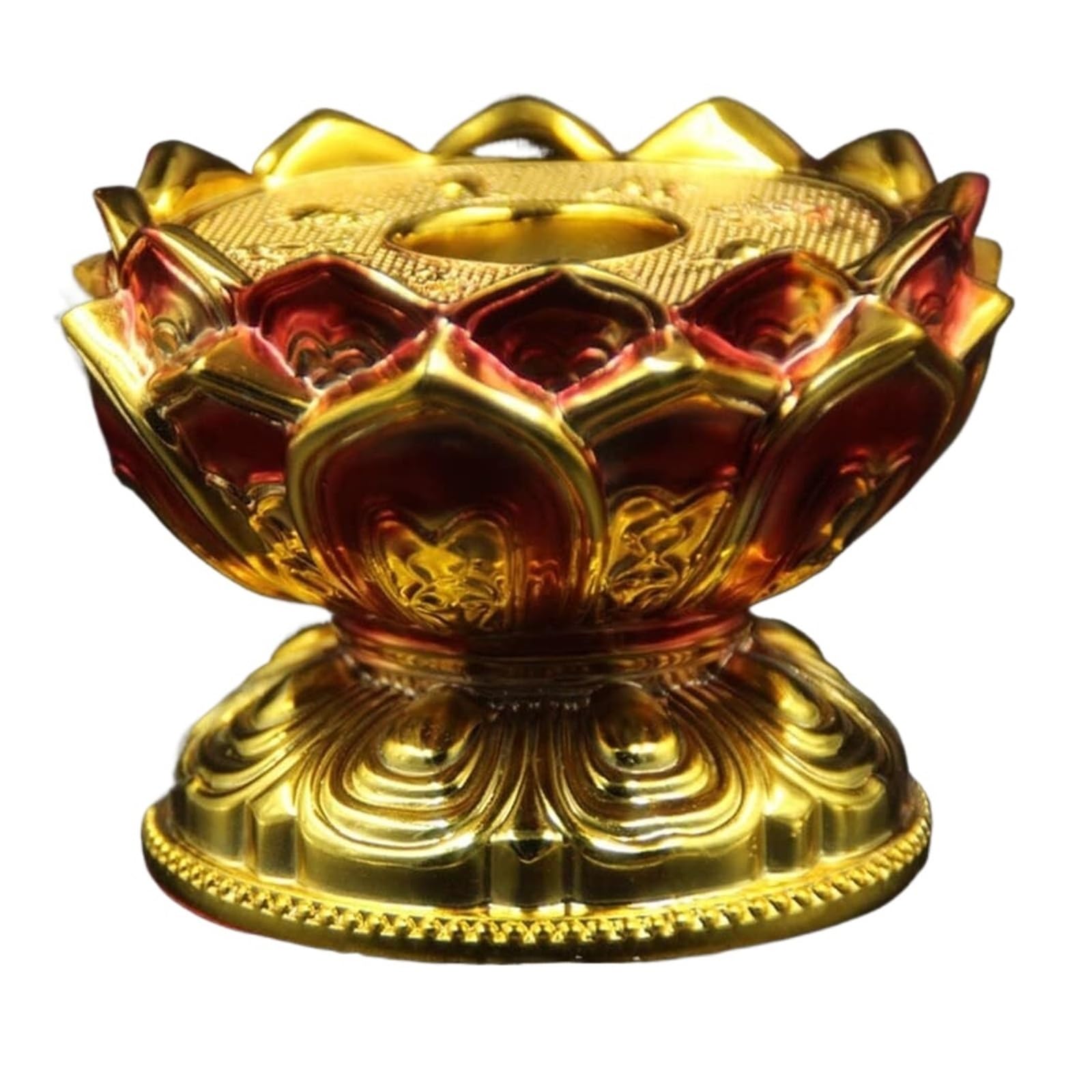 Levine One Color Tibetan Prayer Wheel, Tibetan Prayer Wheel 10" Tibetan Tantric Buddhism Hand-Cranking Prayer Wheel Gilded Colored Drawing Auspicious Lotus Pedestal