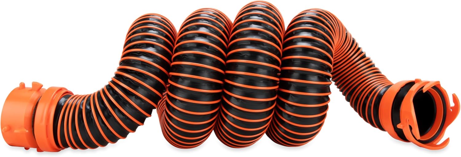 Camco RhinoEXTREME 10-Foot Camper/RV Sewer Hose Kit - Features TPE Technology for Abrasion Resistance and Crush Protection - Includes Pre-Attached Rhino Swivel Fittings (39854)