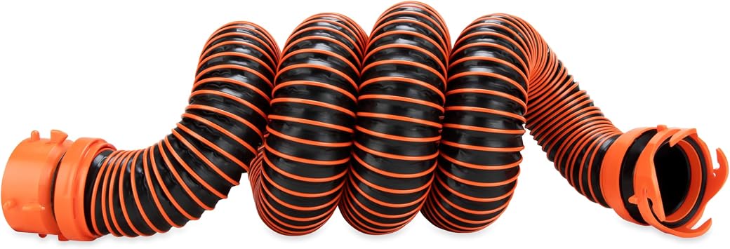 Camco RhinoEXTREME 10-Foot Camper/RV Sewer Hose Kit - Features TPE Technology for Abrasion Resistance and Crush Protection - Includes Pre-Attached Rhino Swivel Fittings 39854
