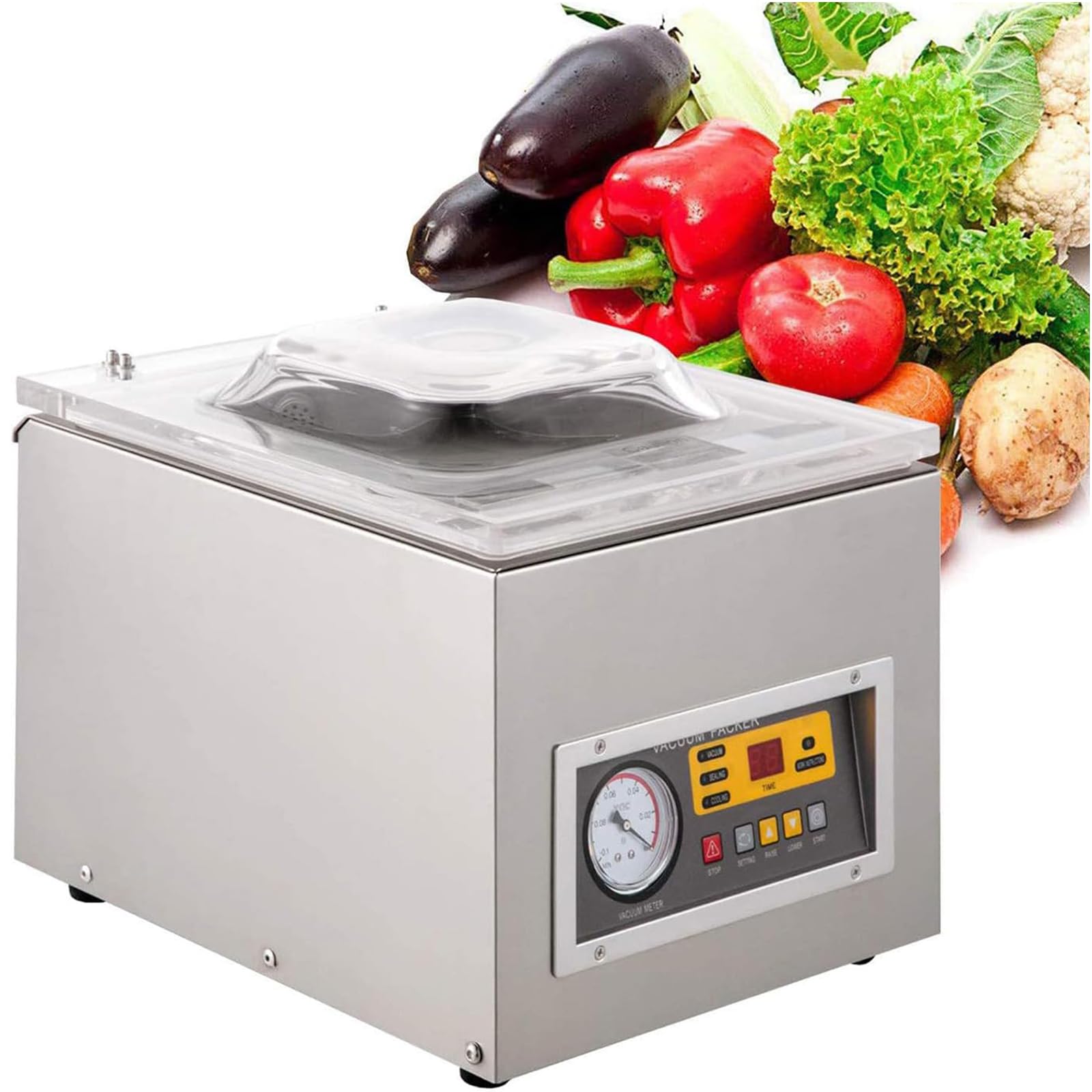 ASerZenith Automatic Vacuum Sealer Machine For Food Preservation, Digital Packaging Device For Freshness, Ideal For Tea, Snacks, And Commercial Use