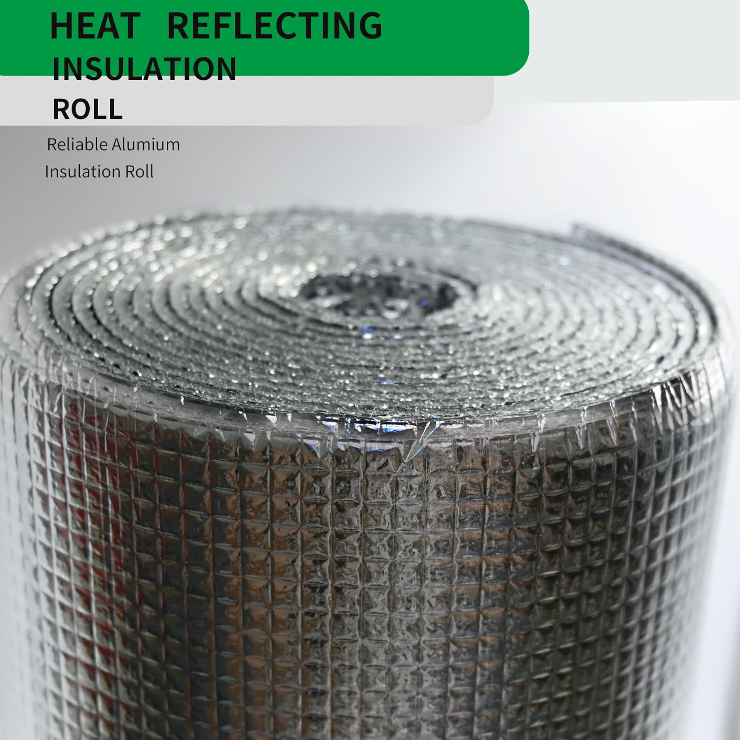 13.1Ft x 15.7inch Reflective Insulation Foam Roll, 3 MM Double-Side Aluminum Foil Water Heater Blanket Insulation Wrap, Specially for Winter Heater