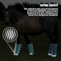 Vista 5 de Harrison Howard Botas de caballo sueltas con protección UV, leggings de malla fina duraderos con tiras reflectantes (juego de 4)