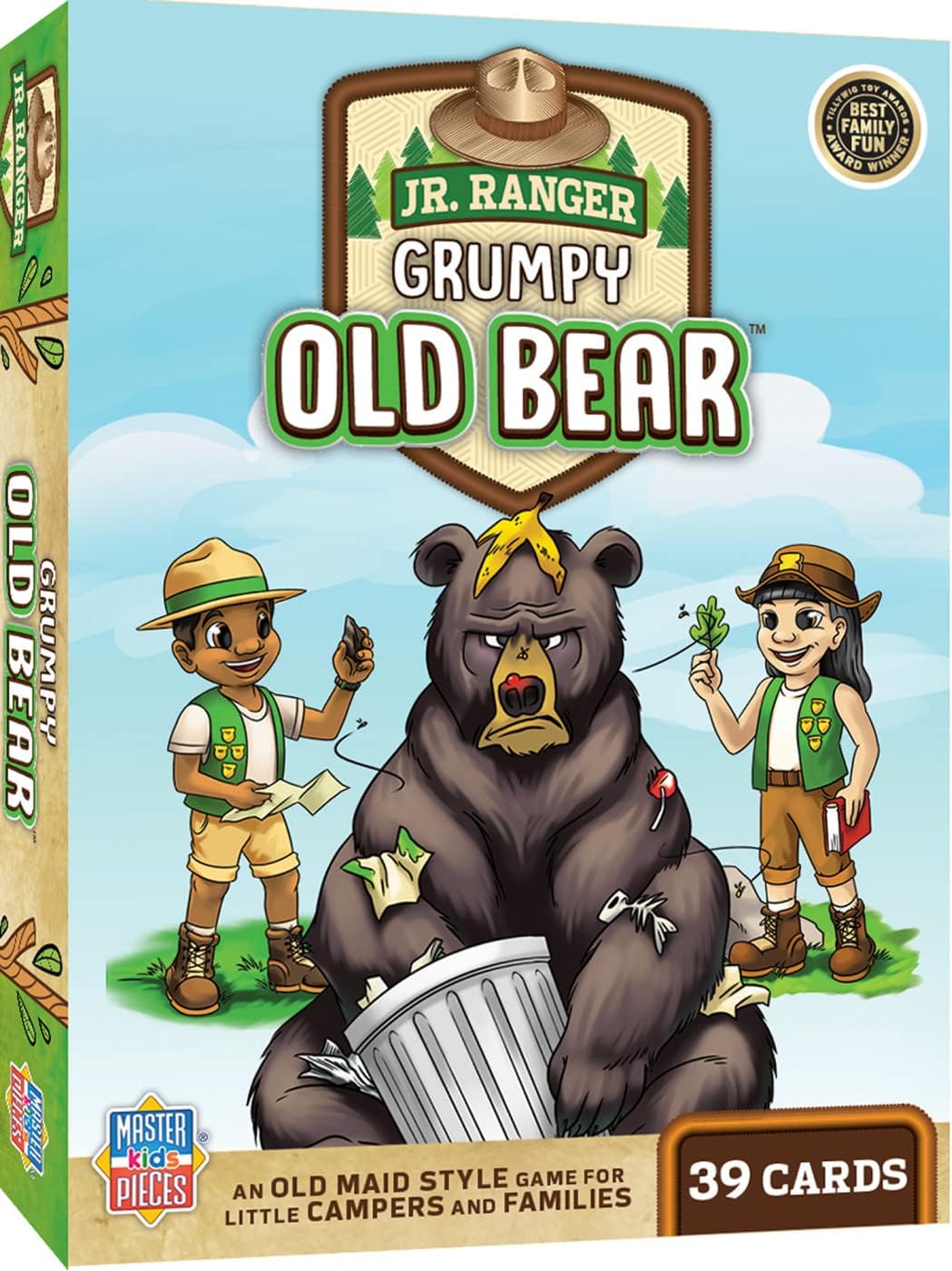 Masterpieces Jr Ranger Grumpy Old Bear Card Game - Fun Family Game for Kids, Ages 4+, Includes 39 Illustrated Cards & Instructions
