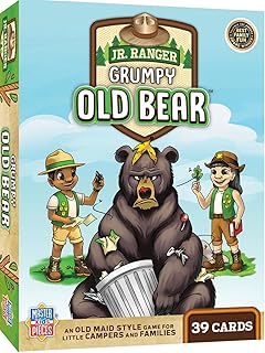 Masterpieces Jr Ranger Grumpy Old Bear Card Game - Fun Family Game for Kids, Ages 4+, Includes 39 Illustrated Cards & Instructions