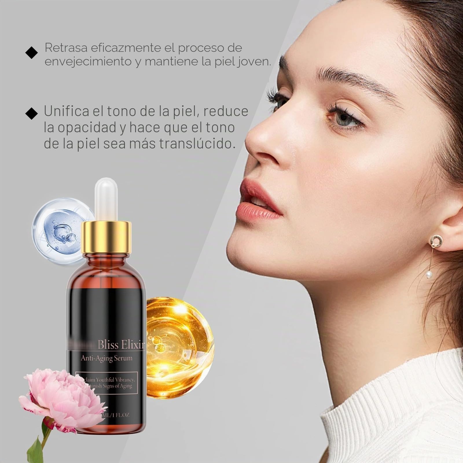 Infinite Love - Elixir Prime Suero Antienvejecimiento Para Mujeres Maduras: Reducción De Arrugas, Firmeza E Hidratación Profunda (2 pcs)