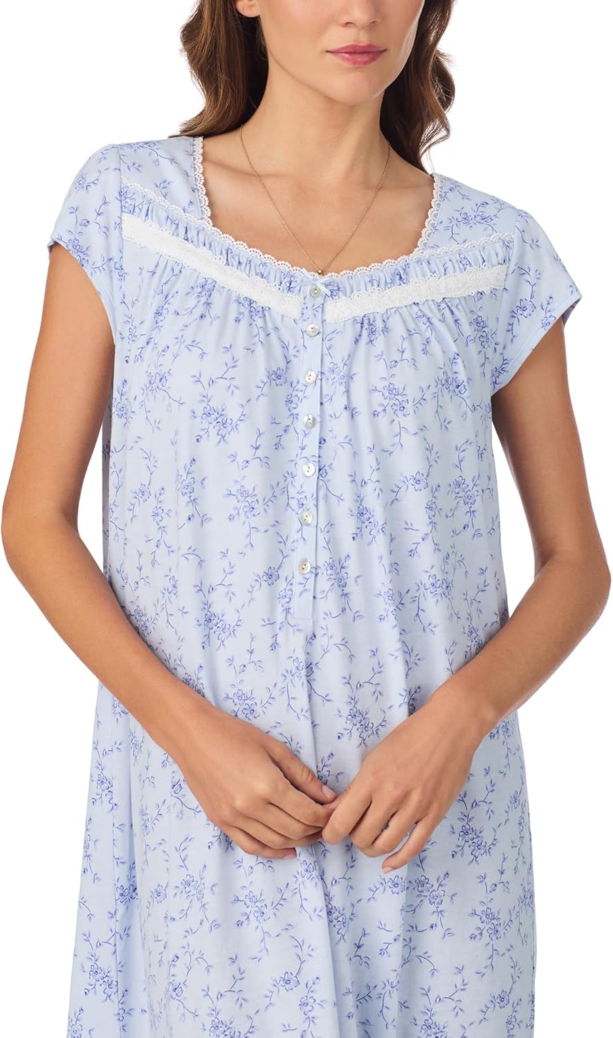 Eileen West Sleepwear & Loungewear for Women - 100% Cotton Peached Jersey Collection - Cap Sleeve Long Breathable Nightgown - Image 2