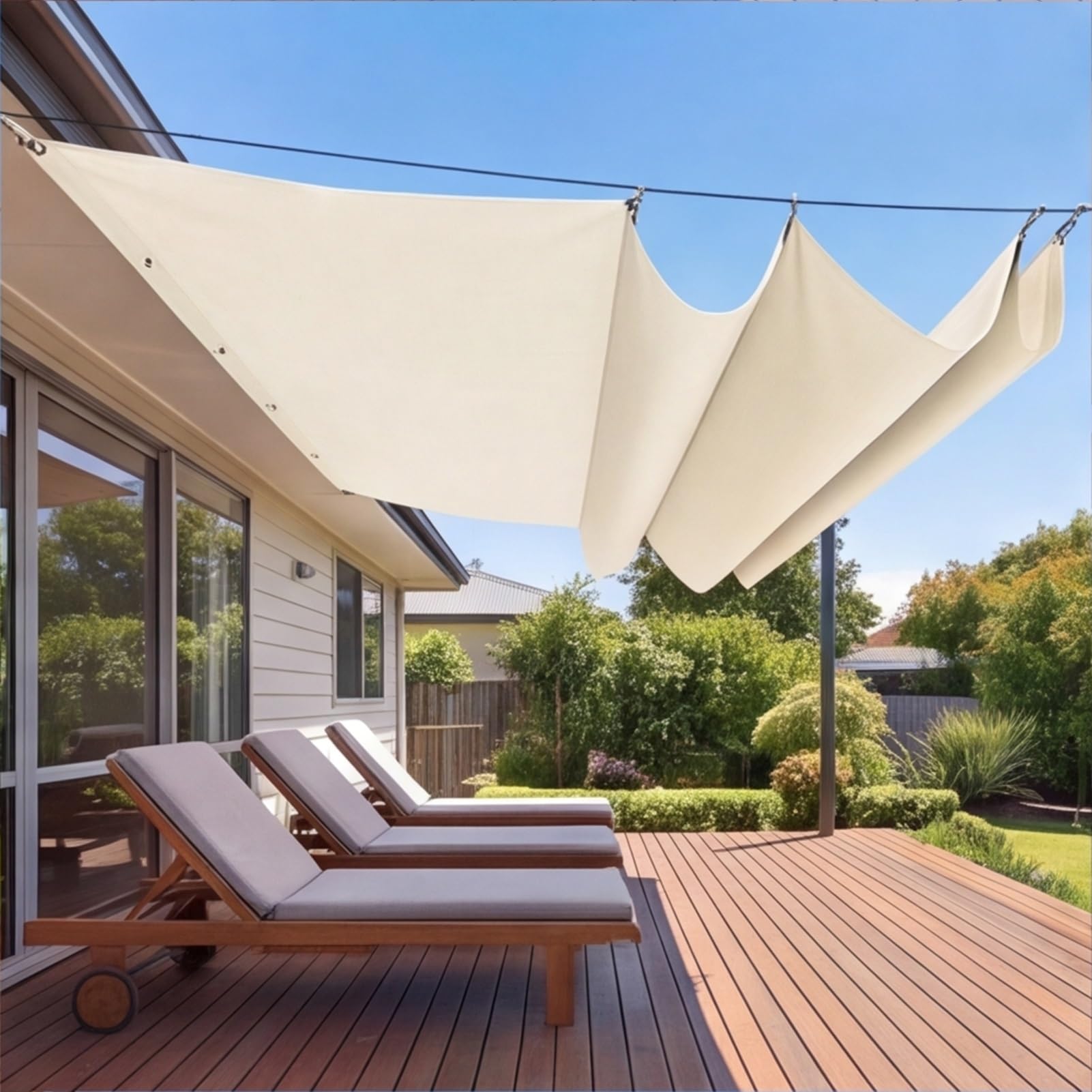 Voile d'ombrage rétractable pour pergola et balcon, créez un coin de fraîcheur chez vous