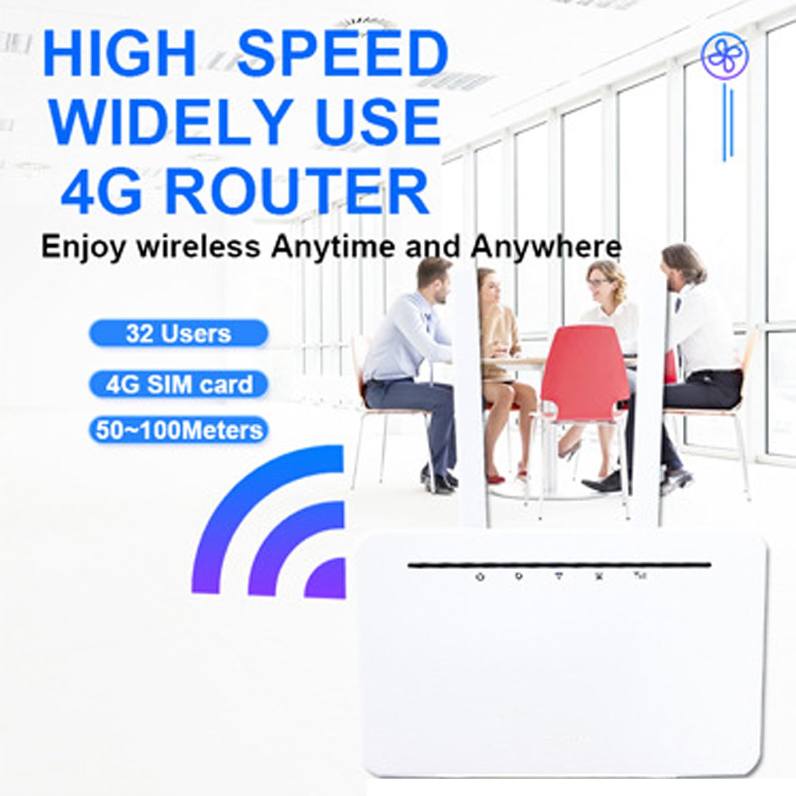 GOWENIC Router WiFi Wireless 4G, velocità di Trasmissione Wireless 300 Mbps, Antenne Ad Alto Guadagno, con Portata di Copertura di 200 Metri, per Casa Ed Esterno