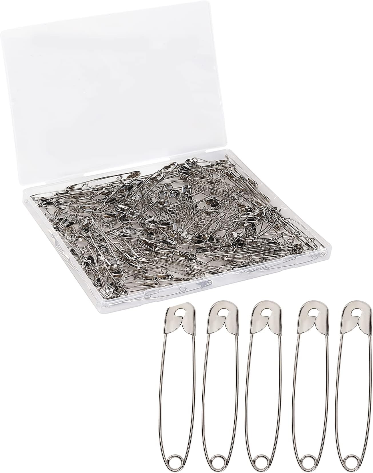 Mr. Pen Heavy Duty Safety Pins - 2 Inch, 200 Pack, Silver, Large, Bulk for Clothes