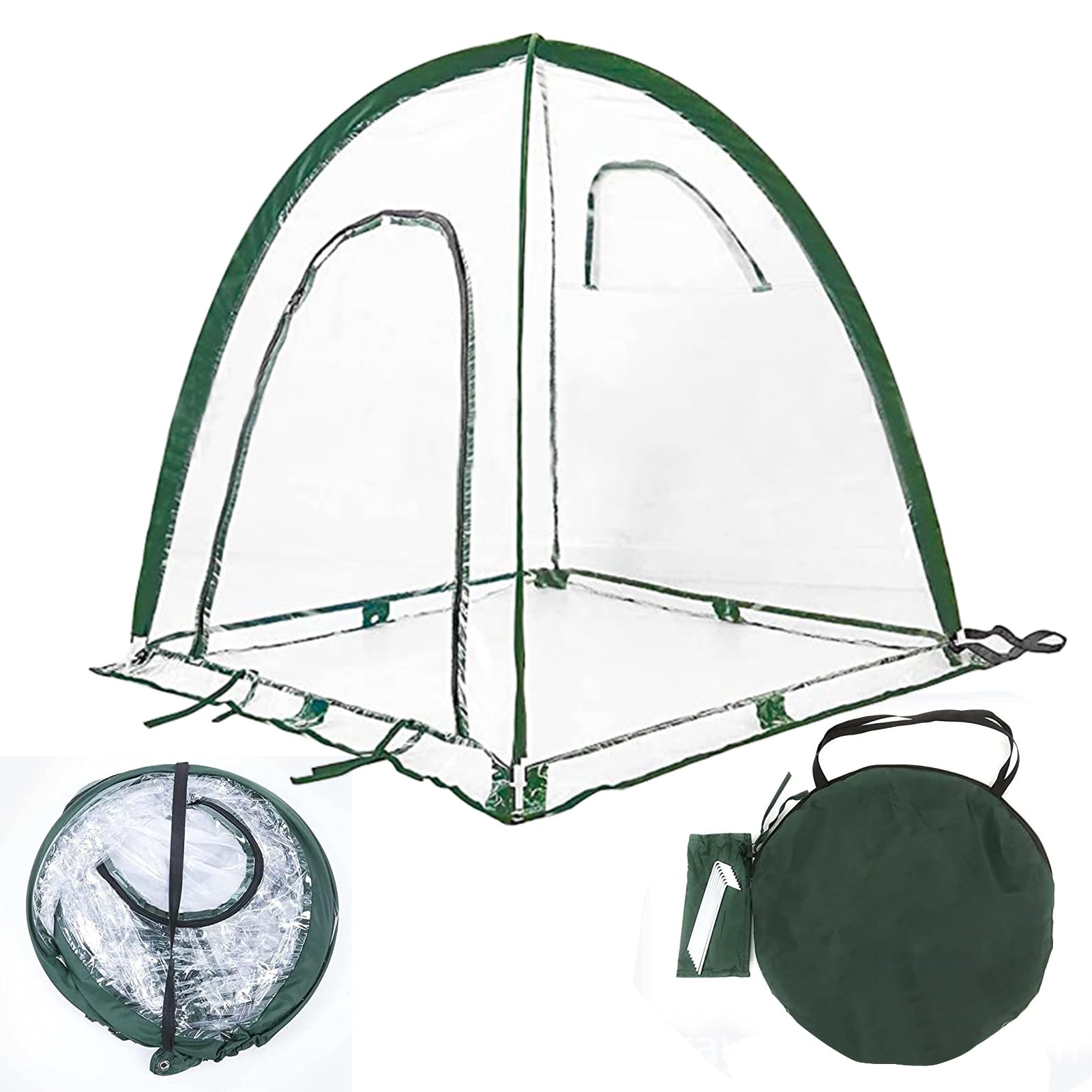 Serra portatile – Copertura, compatto per piante, tenda di protezione | trasparente, cupola di supporto per la crescita del giardino, recinzione da giardinaggio leggera | copertura durevole con