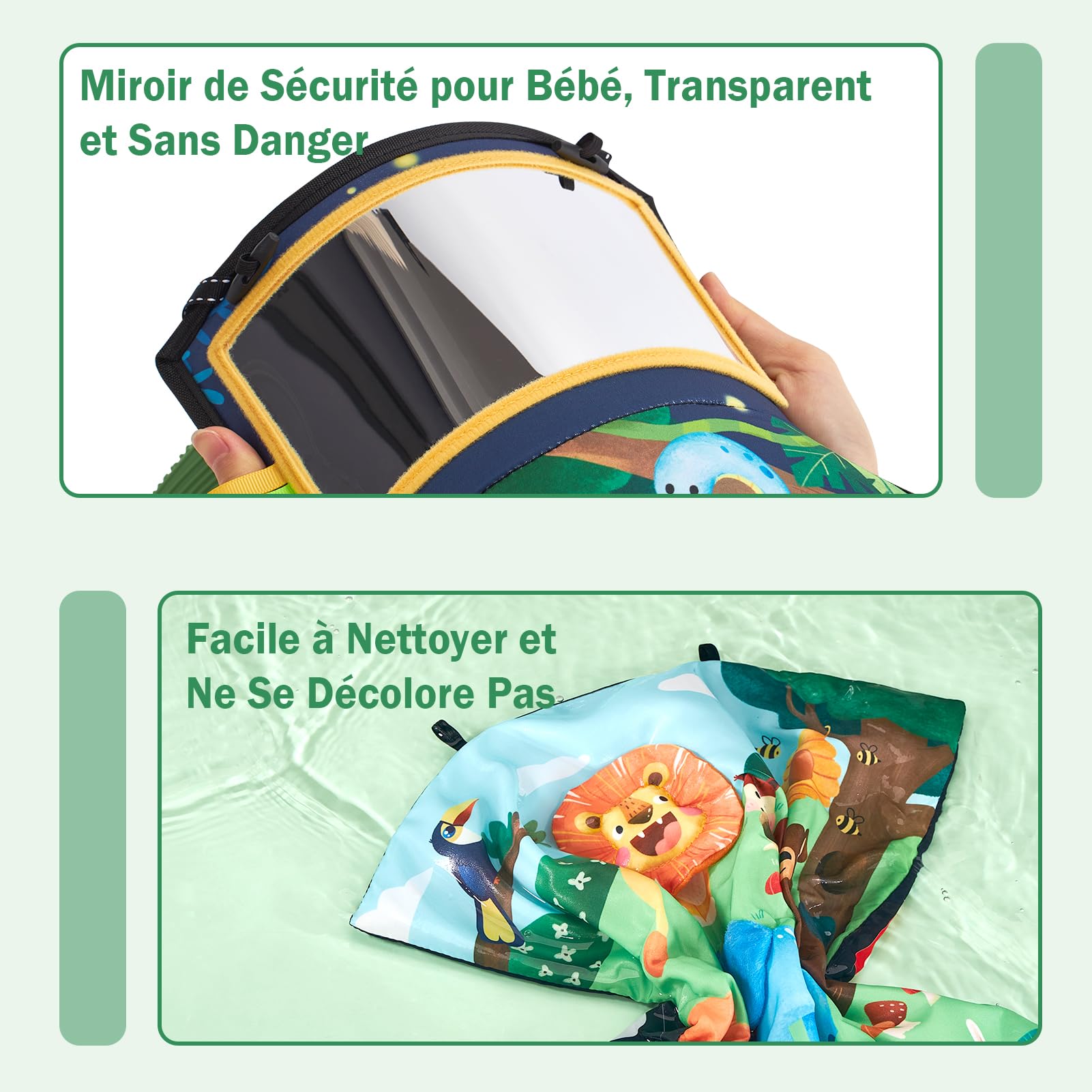hahaland Jouet d'Éveil Bébé 6 Mois avec Miroir Éveil Montessori Noir et Blanc Jouets Sensoriels pour Tout-Petits, Cadeau pour Bébé Naissance Fille Garcon 0 3 6 12 Mois