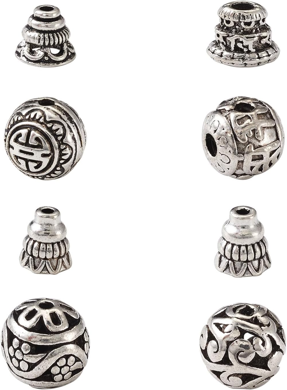 20 Sets Guru Beads Alloy Guru Mala Bead Sets 3-Hole Round T-Drilled Prayer Beads Tibetan Style Bead End Spacers Buddha Head Beads for Mala Prayer Bracelet Necklace Rosary Jewelry Making
