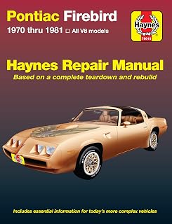 Pontiac Firebird V8 (70-81) Haynes Repair Manual (Does not include information specific to turbocharged models. Includes thorough vehicle coverage apart from the specific exclusion noted)