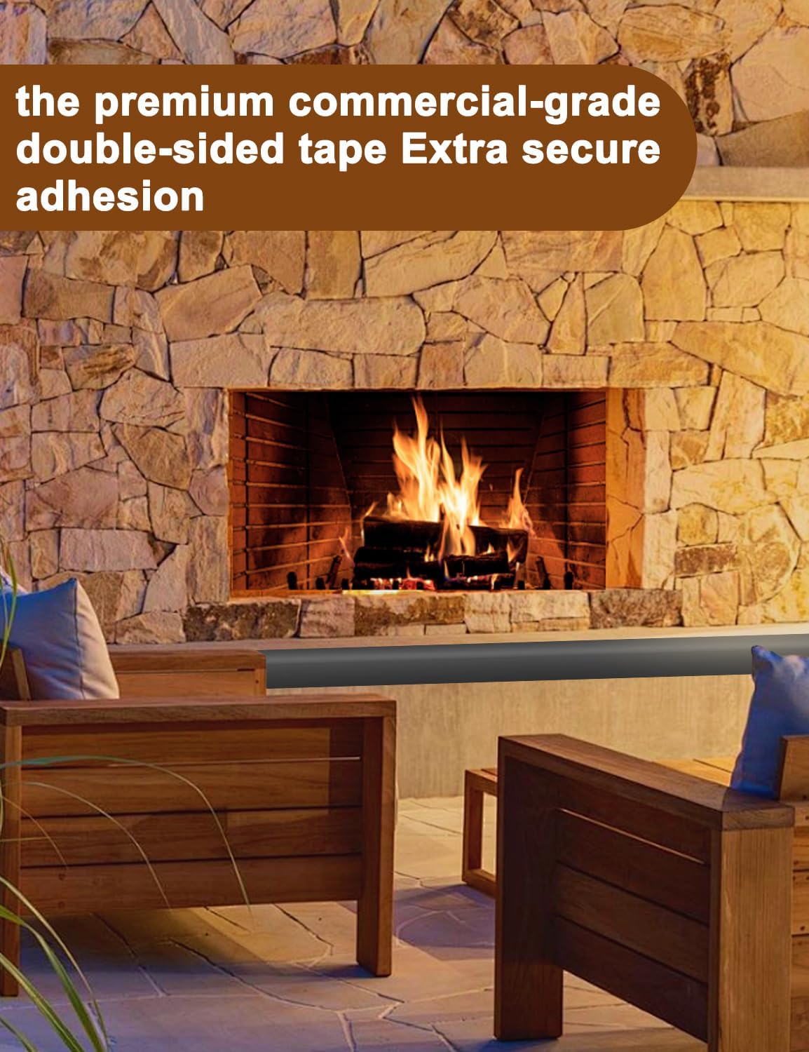 Foam Corner Protector for The Fireplace Hearths Edge and Corner Guard, with Retardant Materials Foam Safety Bumpers, Baby Proofing Safety Corner Protectors (Black)