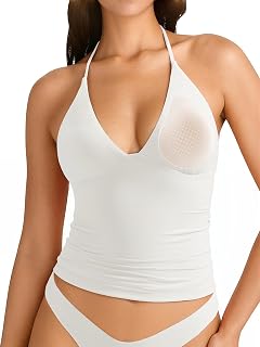 SUUKSESS Women Double Lined Halter Tank Top Summer Padded Going Out Tops Sleeveless Basic Shirts