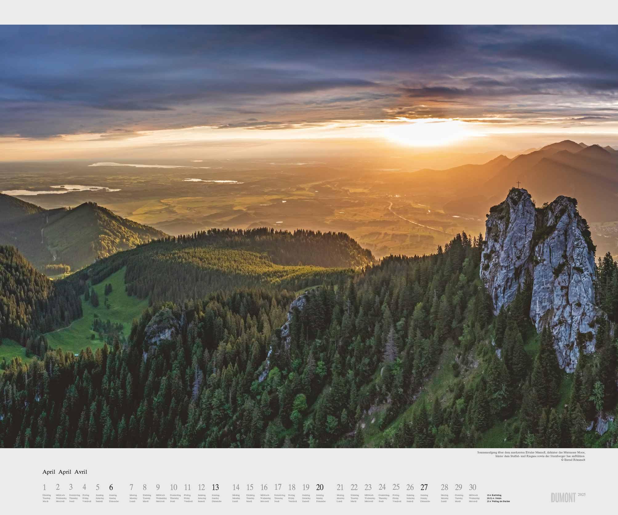 DUMONT - Im Zugspitzland 2025 Wandkalender, 60x50cm, Kalender mit Aufnahmen der Zugspitzregion von Bernd Römmelt, landschaftliche Vielfalt und Schönheit