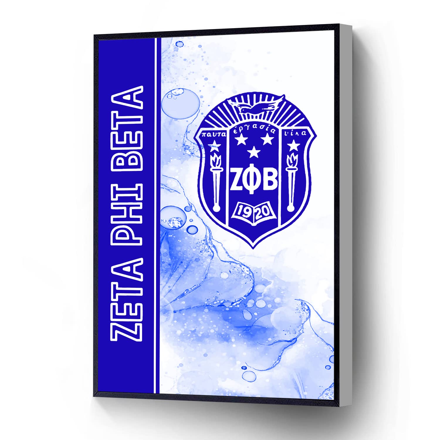 Sorority Wall Art,1920,Zeta Phi Beta Poster,African American Art Prints,Ζφβ Sorority Gifts for Home Living Room Bedroom Office Wall Decor ( 8"*12" Wood Frame Ready to Hang)