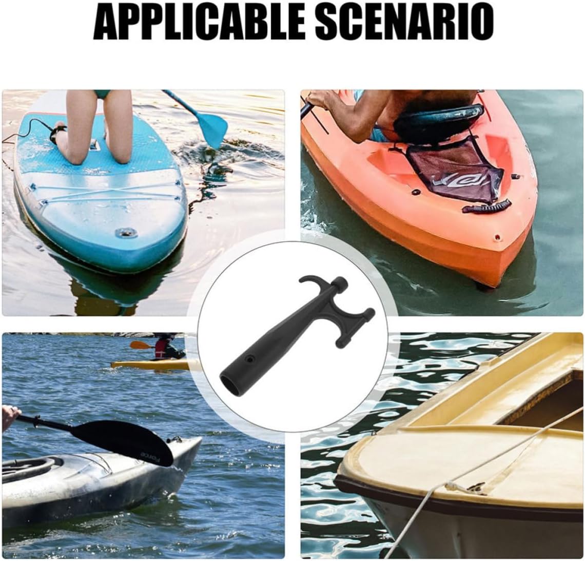 2pcs Multifunctional Nylon Boat Hooks for Docking and Emergency Use with 1 Inch Bottom Hole Diameter, Sturdy Black Boat Hooks Suitable for Kayak and Lifeboat