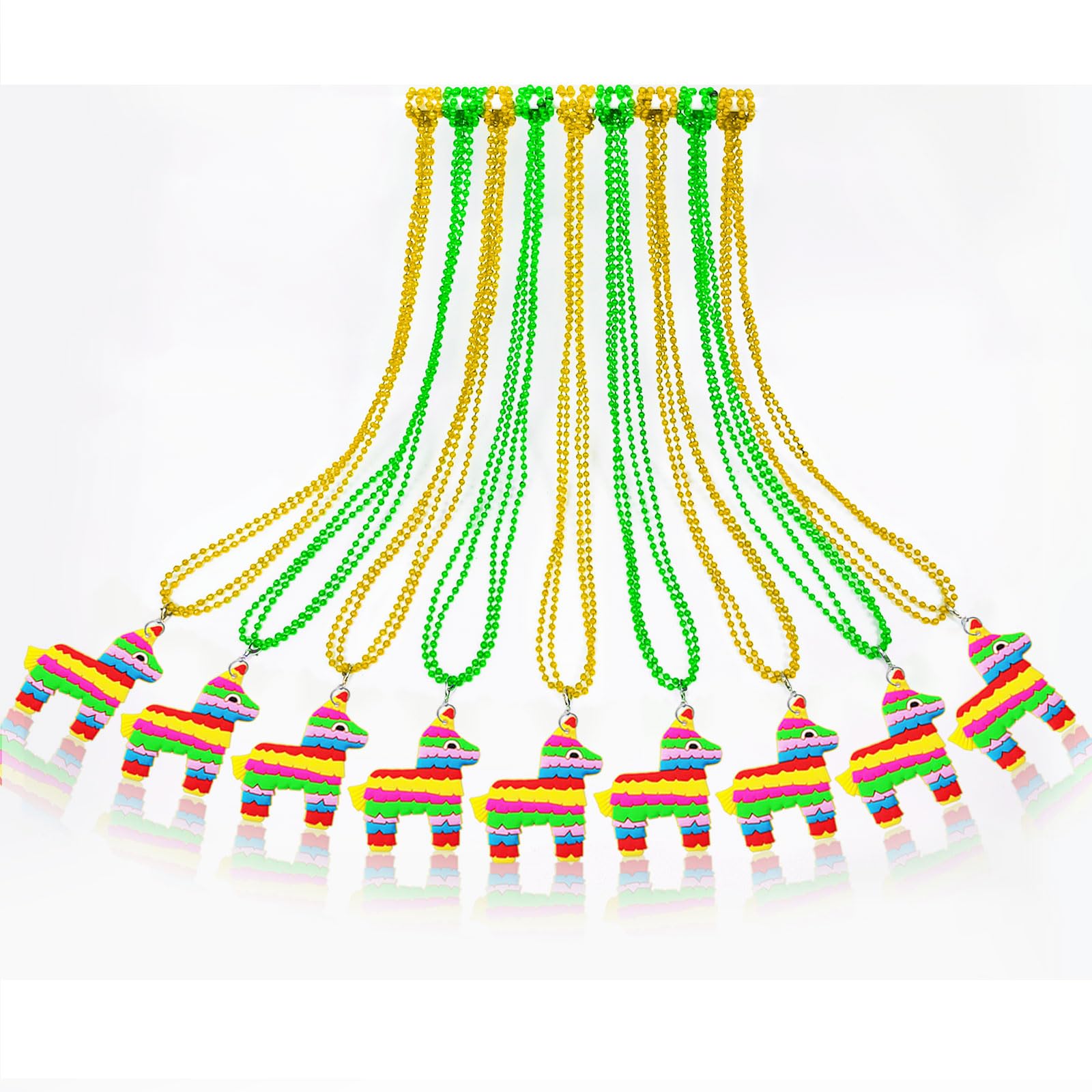 CiciBear 24 Pack Mexi Donkey Necklace Party Favors with Mardi Gras Beads for Mexican Fiesta Cinco de Mayo Party Favors, Home Decorations, Festivals,Wedding,Birthday Celebrations