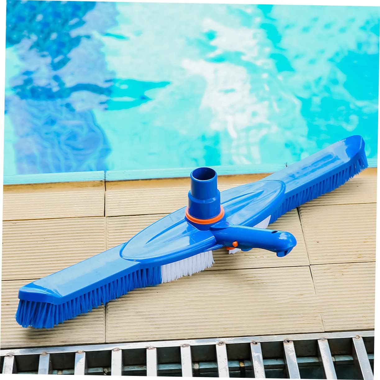 1Pc Heavy Duty Pool Brush with Plastic Bristles Cleaning Tool for Walls and Floors for Swimming Pools Patios Garages and More