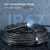 Vista 2 de Dual Lens Endoscope with 50FT Semi-Rigid Cable, DEPSTECH 1080P Industrial Borescope Inspection Camera with Split Screen, 7.9mm Sewer Camera with