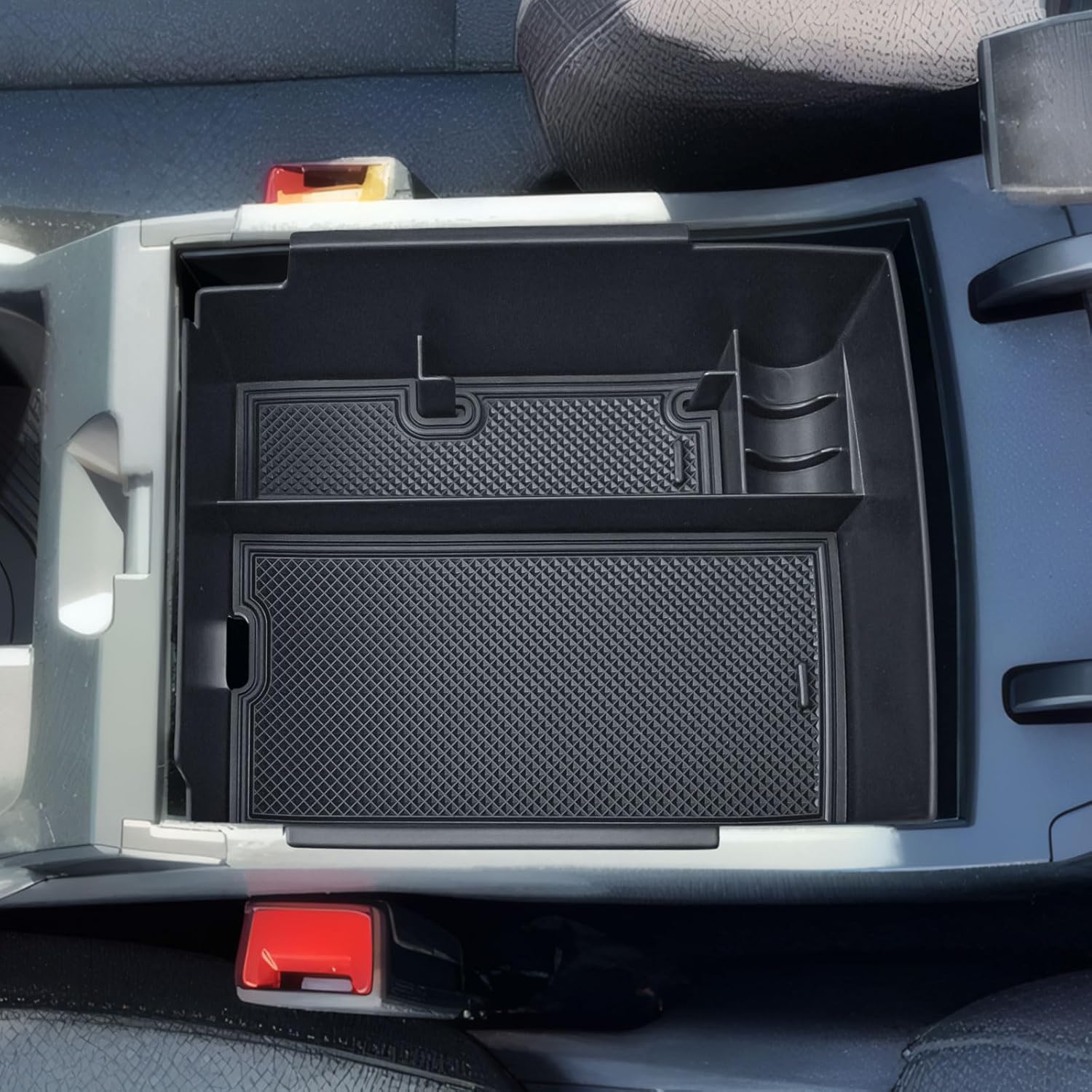 Center Console Organizer Insert Tray Compatible with Kia K4 2025 2026 Accessories - 2025-2026 K4 Armrest Storage Box Middle Console Organizer Custom-fit Coin Card Holder Dual-Layer Storage ABS
