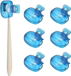 uxcell Toothbrush Head Cover Cap, Travel Protector, Blue 6Pcs | Portable Tooth Brush Case Cover for Electric Manual Toothbrush Head Travel Home