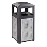 Safco Evos Steel Trash Can, 15 Gallons, Indoor and Outdoor Use, Commercial Garbage Can with Plastic Liner