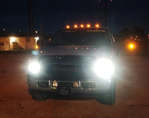 Miniatura 5 de iJDMTOY Lámpara de techo LED ámbar con lente ahumada, compatible con camión 4x4 SUV, 5 piezas aerodinámicas de bajo perfil para techo