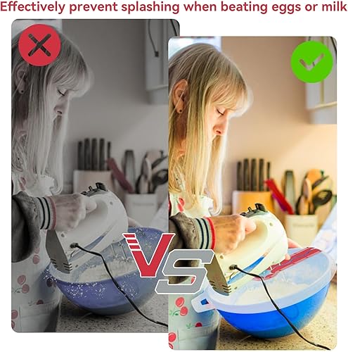 Miniatura 5 de Protector de salpicaduras de tazón de mezcla, protector de pantalla de silicona para mezclador, protector de salpicaduras de silicona para huevo,