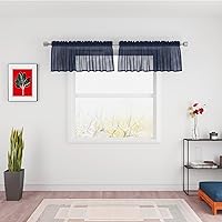 Vista 77 de UPOPO Paneles de Cortina Beige Pequeños Cortinas Transparentes de Gasa de 16 Pulgadas de Largo Cortinas de Cocina de Voile con Textura de Lino