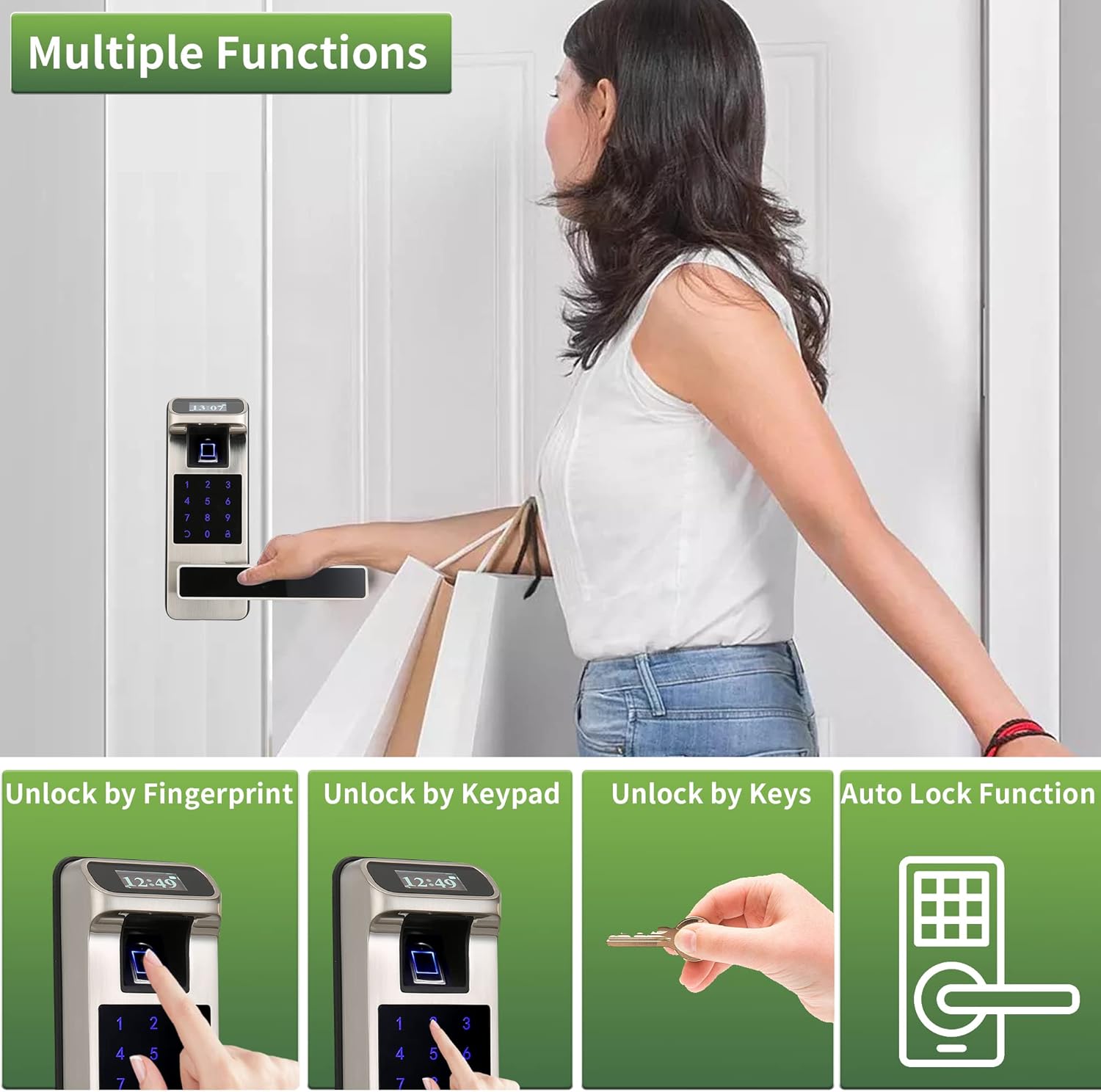 Super Brands HARFO Fingerprint Door Lock, Keyless Entry Door Lock with Touchscreen and OLED Display, Keypad Door Lock, Door Lock with Keypad, Passcode Door Lock for Office Home (Satin Nickel) Up To 50% OFF HARFO Fingerprint Door Lock, Keyless Entry Door Lock with Touchscreen and OLED Display, Keypad Door Lock, Door Lock with Keypad, Passcode Door Lock for Office Home (Satin Nickel)