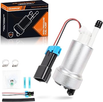450LPH High Pressure Fuel Pump F90000267 - Universal E85 In-Tank Fuel Pump, Compatible with TIA485-2 Install Kit Includes 400-0085, 125-190 Strainer, Hose, Harness, Pigtail, Clamps