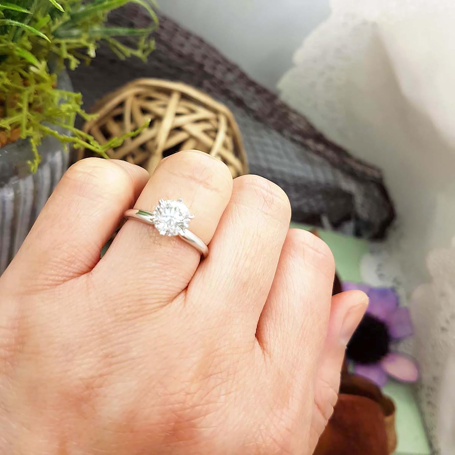 Dazzlingrock Collection IGI Certified 1.24 Cttw Real Round Diamond Women Engagement Solitaire Ring, 14K Solid White Gold