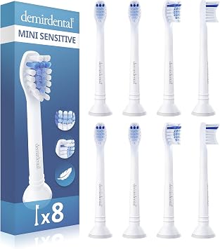 Demirdental Replacement Brushes for Philips Sonicare Mini Sensitive Pack of 8