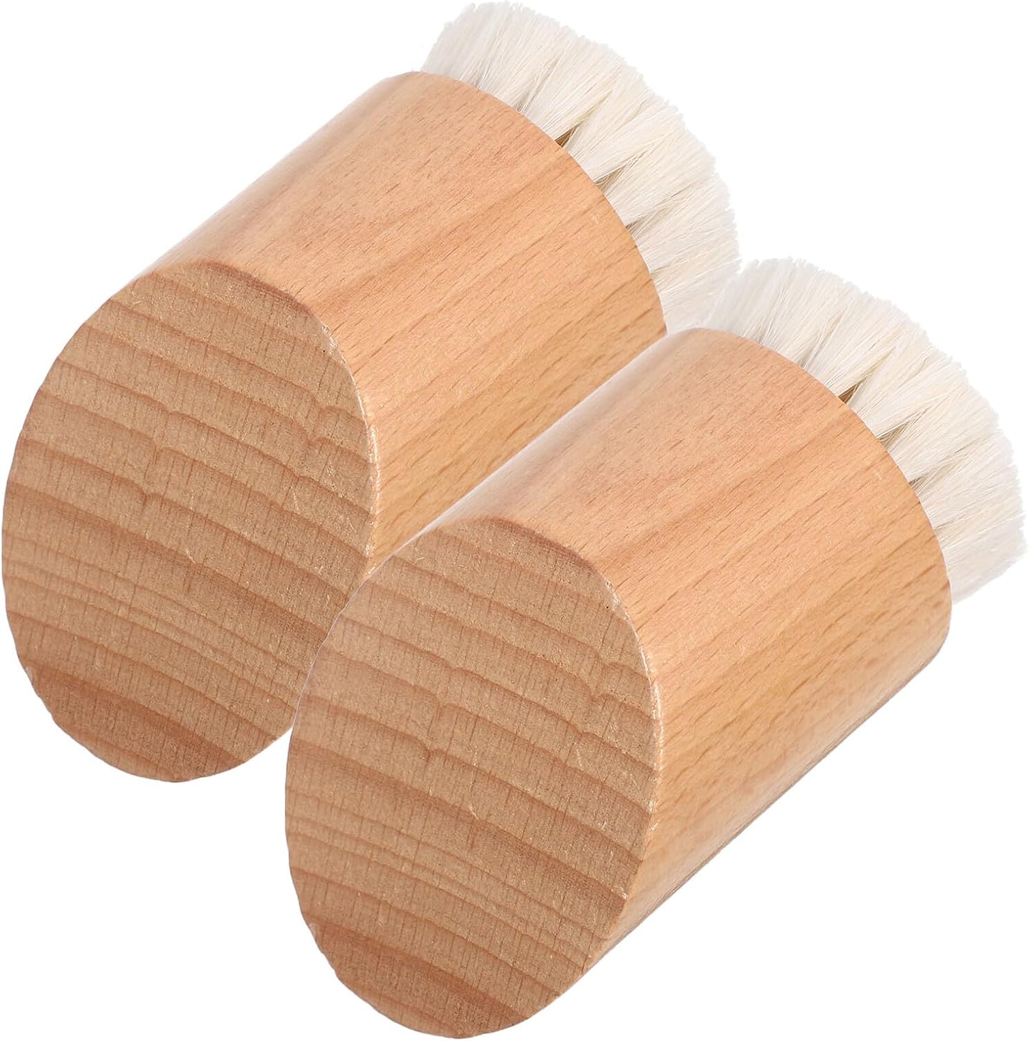 2pcs Beech Wood Face Cleansing Brush with Soft Wool Bristles, Manual Facial Exfoliator Brush for Blackhead Removal and Deep Pore Cleansing, Suitable for Daily Skincare Routine