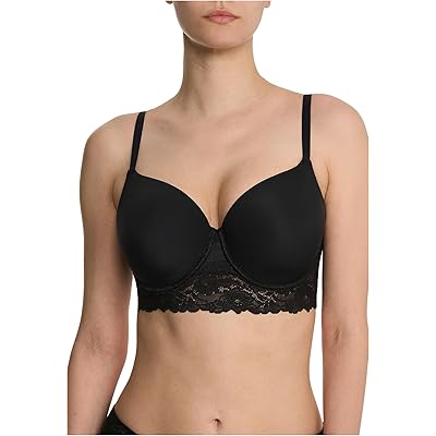 Natori Heavenly Full Coverage Longline Lace T-shirt Bra black