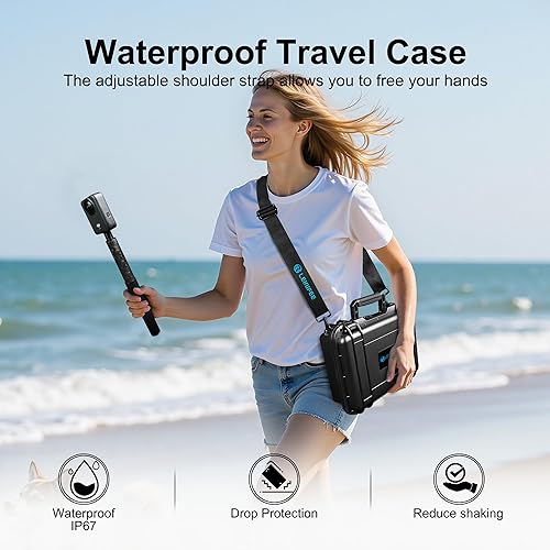 Miniatura 6 de Lekufee Funda rígida impermeable para DJI Osmo 360, Adventure Combo, batería (7 unidades), Osmo Selfie Stick, DJI Mic 32Mic Mini, más accesorios