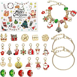 Charm Pulseira Calendário do Advento,Calendário do Advento para Crianças 24 Dias Contagem Regressiva para o Natal | Calendário do Maquiagem 2023, Contagem Regressiva Natal DIY Shengyi