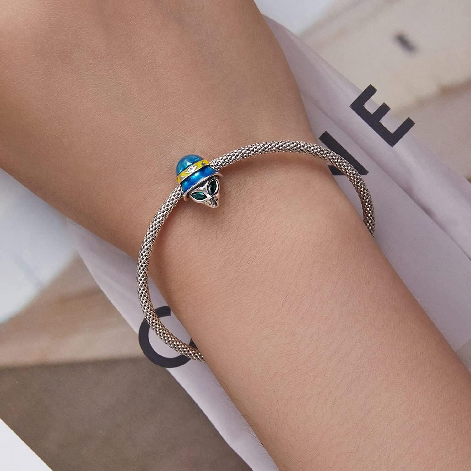 [GLADWIN] チャーム ペンダント ミステリアス 不気味なエイリアン スターリングシルバー チャーム ビーズ トロール カミリ