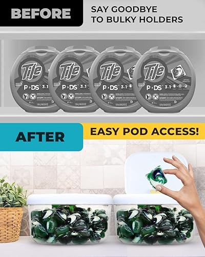 Miniatura 4 de Skywin Contenedor de cápsulas de lavandería  Contenedor de almacenamiento de cápsulas de lavandería para organización de lavandería, lavandería y