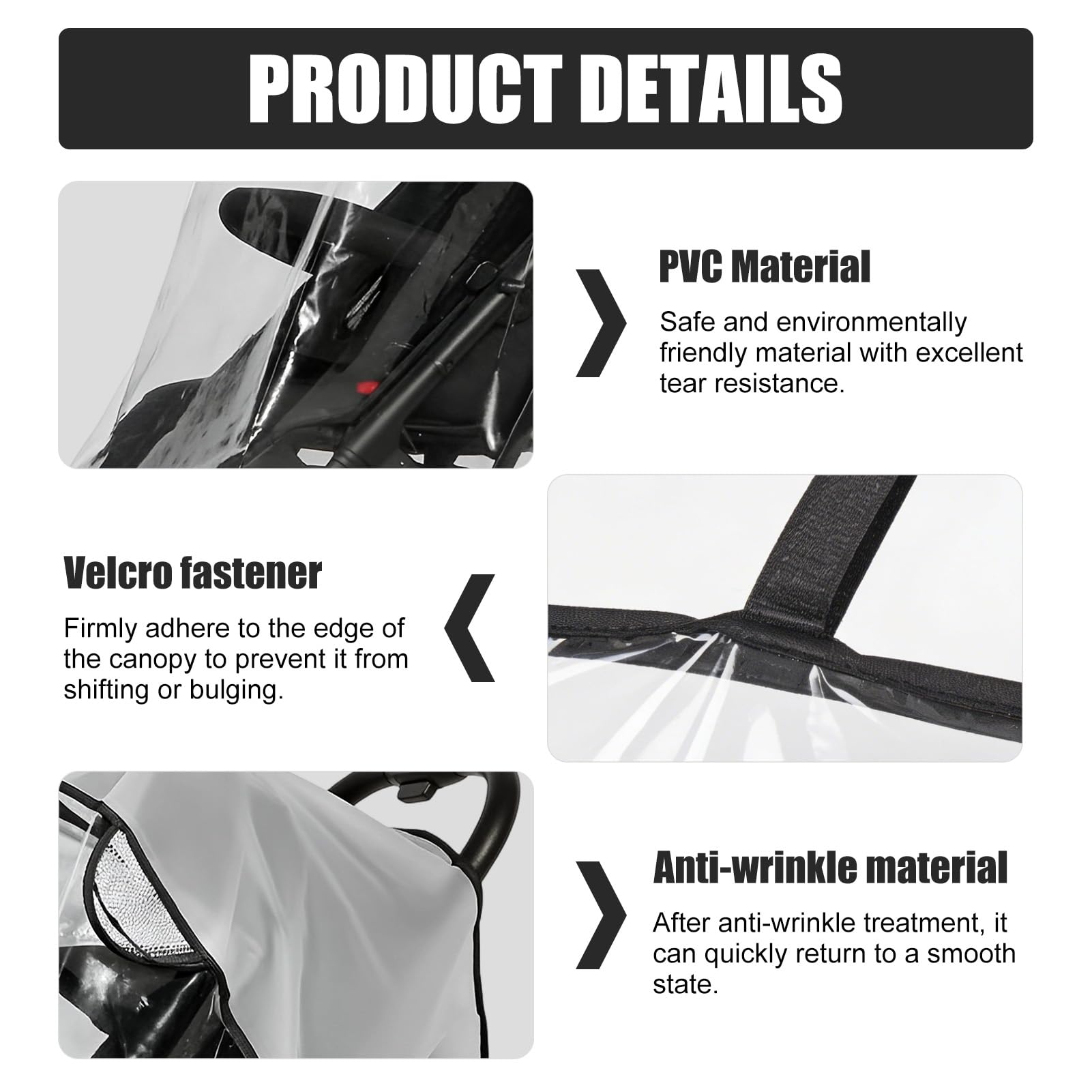 Plastico Lluvia Silla Paseo Universal,Plástico Lluvia Silla Paseo Universal,Material Ecológico de PVC Transparente y Sin Rayar - Protector Impermeable Transpirable para Lluvia, Viento