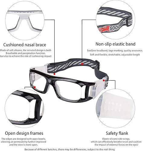 Miniatura 5 de Gafas deportivas, baloncesto, fútbol, raqueta, para hombres y mujeres, protección de seguridad reemplazable