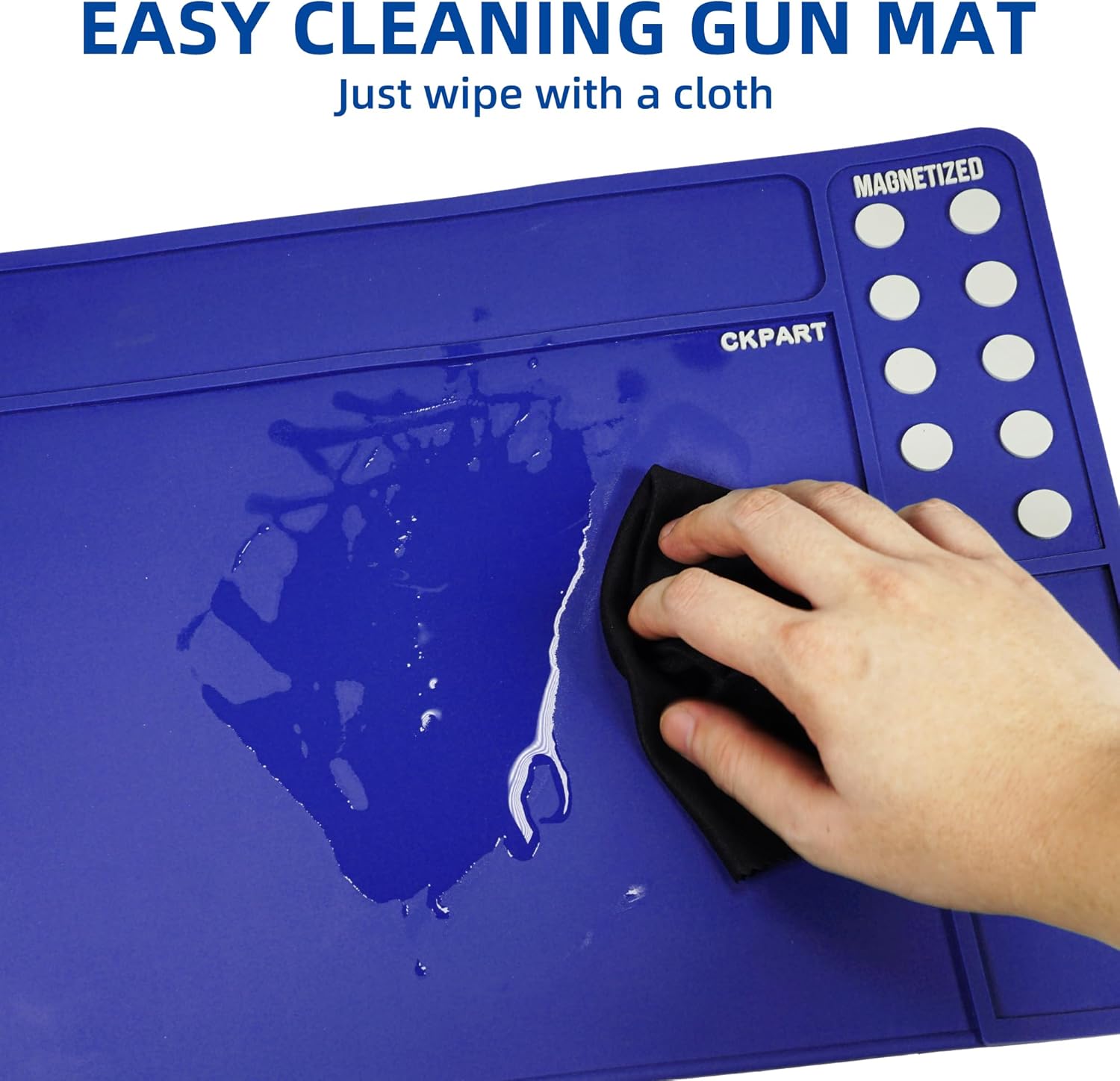 CKPART Rifle Gun Cleaning Mat, Anti-Slip Rubber Tactical Magnetic Mat, Gun Maintenance Mat,Gun Maintenance Mat for Gun Cleaning Kits 36" x 12"