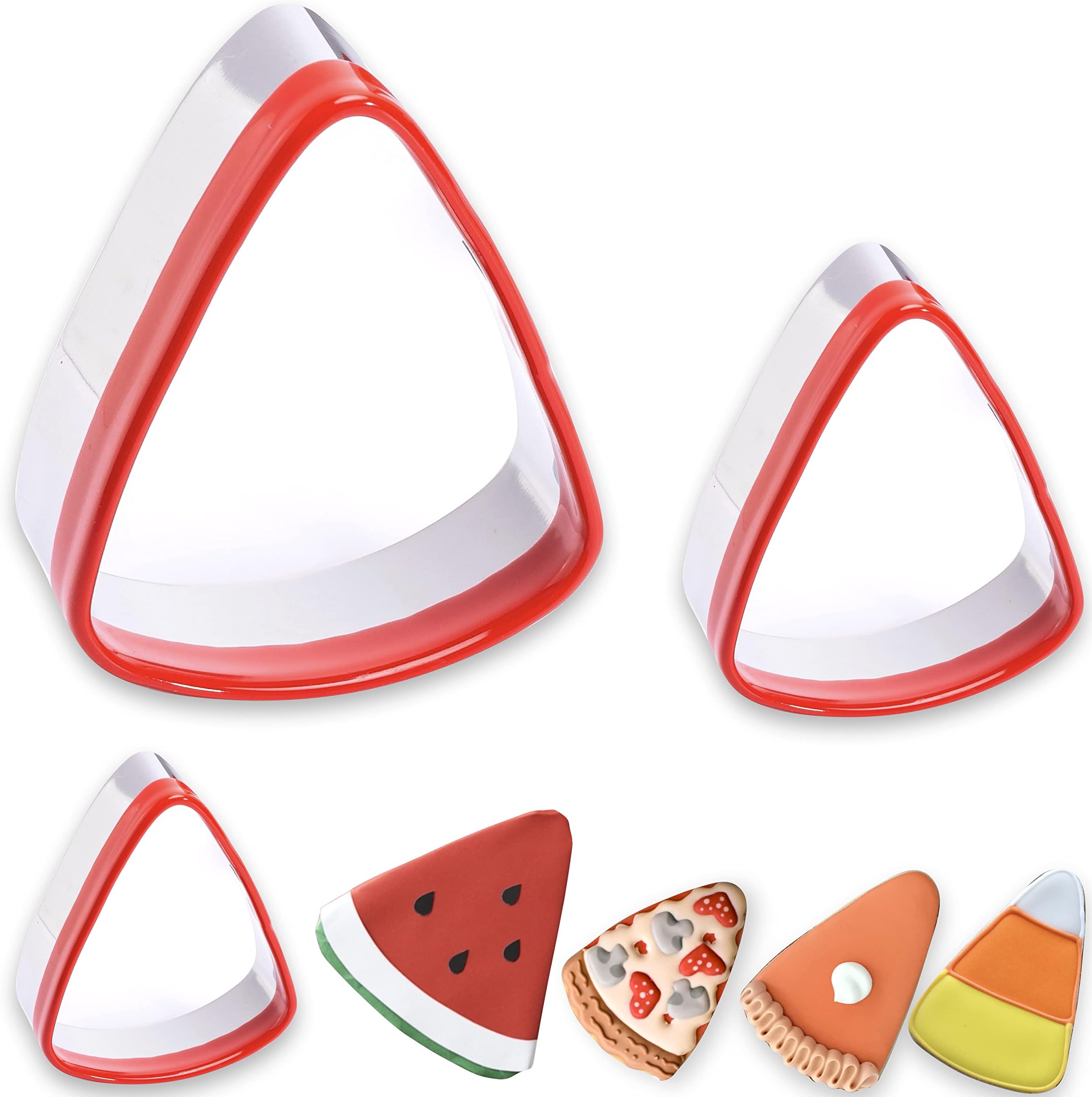 3-Piece Candy Corn Cookie Cutters, Thanksgiving Cookie Cutters, Biscuit Cutters, Coated with Soft PVC for Protection