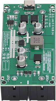 Lithium Battery Boost Charging Module, 15W 3A UPS Step Up Charger Board with LED Indicator Micro USB DC5V Input Auto Power Switching Protection PCB 1 Pack for DIY Backup