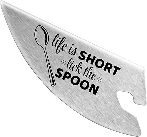 Miniatura 2 de New Metro Design Escudo de vertido de repuesto para mezclador de soporte con lema único grabado con láser, Life is Short, Lamer la cuchara