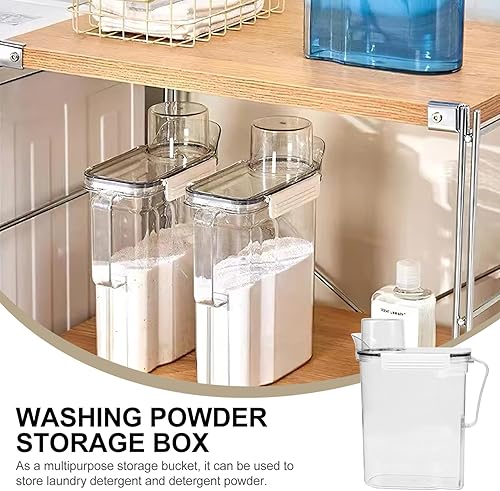 Miniatura 2 de Cabilock Cesta de lavandería Contenedor de lavandería de plástico con tapa para colada de condensado de 7.1 x 11.4 in