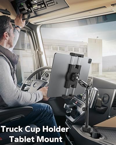 Miniatura 4 de Soporte para tablet de 15.6 pulgadas para portavasos de automóvil, visualización del nivel de los ojos Soporte de vaso resistente para tabletas